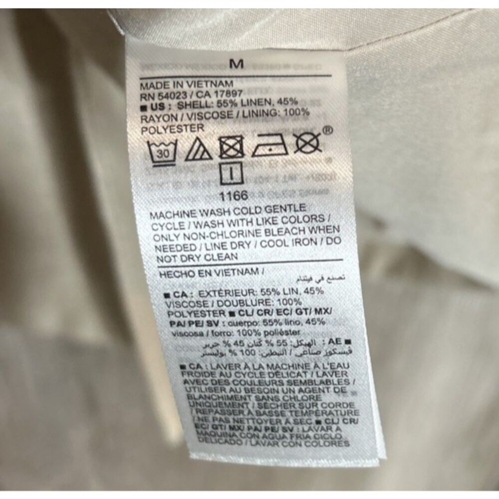 Old Navy Blazer Size M Linen and Rayon Blend Oversized Beige Color NEW - Picture 6 of 8